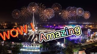 AMAZING LIGHTS and FIREWORKS at KAOHSIUNG LANTERN FESTIVAL 2022taiwan kaohsiunglanternfireworks [upl. by Eseuqram592]