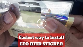 RFID STICKER FROM LTO  HOW TO INSTALL EASILY [upl. by Hazelton964]