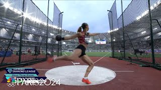 Valarie Allman goes the distance in discus throw at Diamond League Shanghai  NBC Sports [upl. by Leiru]