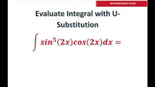 Evaluate Integral with U Substitution Sin5 x cos2x dx [upl. by Goldi586]