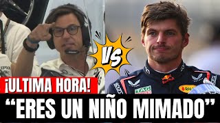 ¡BOMBAZO TOTO WOLFF ESTALLA CONTRA VERSTAPPEN EN DEFENSA DE CHECO PÉREZ [upl. by Georg]