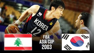 🇱🇧 Lebanon vs Korea 🇰🇷 Classic Full Games  🏆 FIBA Asia Cup 2003 SemiFinal [upl. by Wickham]