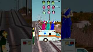 Funny redgreenblue 3 cute girl dance vs ambulance stop the train youtubeshorts shortsfeed [upl. by Atteinotna]