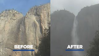 Storm brings iconic Yosemite Falls roaring back to life [upl. by Enois]