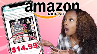 Testing cheap nail kit from Amazon   Beginner nail kit [upl. by Rimma]