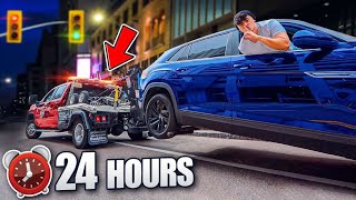 24 HOUR OVERNIGHT CHALLENGE in TOW TRUCK [upl. by Eilyah]