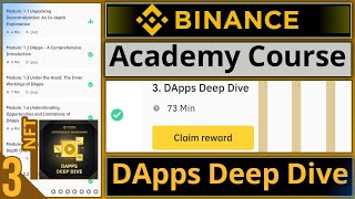 Binance Academy Course Quiz Answers  DApps Deep Dive  Get NFT and Certificate  Part 3 [upl. by Nosylla]