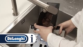 How to clean the coffee grounds container on your DeLonghi Eletta Cappuccino ECAM 45760 [upl. by Reywas]