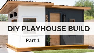 DIY Outdoor Playhouse Project  Exterior Build  Decking  Framing  Siding  Painting  Tiny House [upl. by Clarise514]