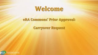 Prior Approval Carryover Request [upl. by Pamela82]