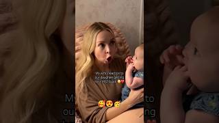 Baby First teeth And Mom reaction 😍 momlife funny family kayandtayofficial youtubeshorts [upl. by Deeraf]