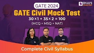 GATE 2024  Civil Engineering  Mock Test  BYJUS GATE [upl. by Tor]