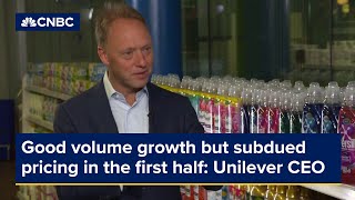 Good volume growth but subdued pricing in the first half Unilever CEO [upl. by Hermon]