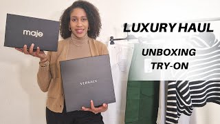 LUXURY HAUL  VERSACE THE FRANKIE SHOP MAJE PARIS  TRY ON HAUL [upl. by Annovoj]