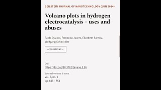 Volcano plots in hydrogen electrocatalysis – uses and abuses  RTCLTV [upl. by Gnol]