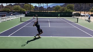 Dominic Thiem amp Joao Sousa  IW Practice Points Court Level 60fps [upl. by Yelahs]