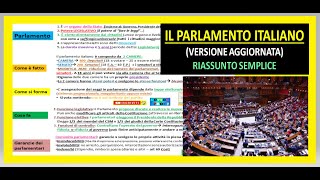 IL PARLAMENTO ITALIANO aggiornato riassunto semplice [upl. by Eseerahs]