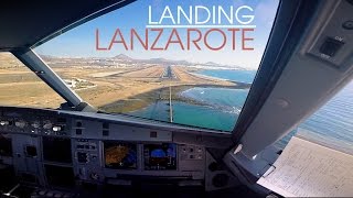 CockpitSeries Airbus A319 Landing in Lanzarote Airport [upl. by Eedya]