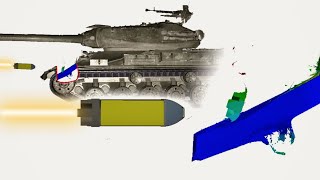 155mm HESH vs IS4  Armor Penetration Simulation [upl. by Lyon733]