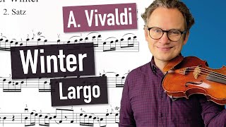 A Vivaldi  Winter Largo  The Four Seasons  violin sheet music  piano accompaniment [upl. by Philo]