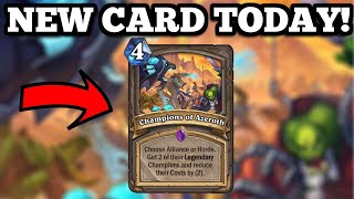 NEW CARD comes out TODAY in Hearthstone Outrage again over Weekly Quests [upl. by Nino]