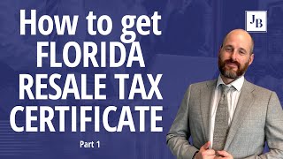 📝💼How to get FLORIDA RESALE TAX CERTIFICATE PART 1 [upl. by Ariad]