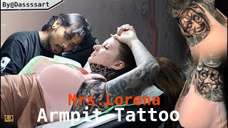 Full Tattoo Sexy Part 9 😱  Smile amp Cry Chicano Mask theme on armpit  Done Artists Dassssart [upl. by Devina]