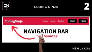 How to Create A Navigation Bar using HTML and CSS  Coding Ninja [upl. by Noskcaj]