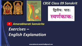 NCERT Sanskrit Class 9 Lesson 2  Swarna Kakah स्वर्णकाकः Exercise English 2025 [upl. by Devonne]