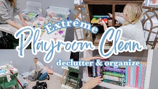 EXTREME PLAYROOM CLEANING Declutter Organize and Clean With Me 2023 [upl. by Suisyola]