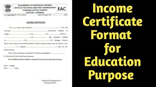 How can I get INCOME CERTIFICATE  INCOME CERTIFICATE FORMAT for Education Purpose  gyamarmax [upl. by Kirkwood]