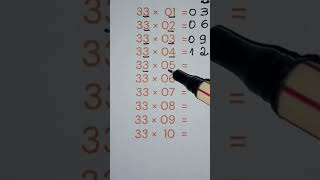 Multiplication tricks for 33 times table Interesting math trick maths shorts [upl. by Hoskinson]