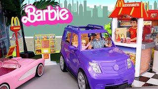 Barbie amp Ken Doll Family Preschool amp Drive Thru Adventures [upl. by Mcclure]