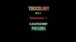 MBBS 3rd year Mnemonic Series Forensic Medicine Toxicology🐍🦞 mnemonics mbbs viral trending [upl. by Kowatch]