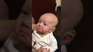 My baby hears me for the first time and is almost moved to tears [upl. by Victoria]