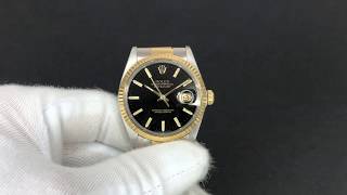 Rolex 16013 Datejust Oyster Perpetual Black Dial TwoTone 1987 [upl. by Dimmick]