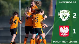 HIGHLIGHTS  Ireland WNT 21 Poland WNT  2022 Pinatar Cup [upl. by Breena]