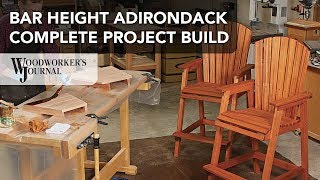 Bar Height Adirondack Chair Project  Complete Build Video [upl. by Orpah]