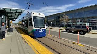 Outbound Tacoma Link Light Rail departs the Tacoma Dome Station [upl. by Vorster973]