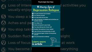 Psychologist Sam Says  Warning Signs of Depression Relapse [upl. by Gninnahc]