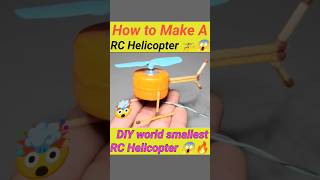 How to make RC Helicopter 🚁😱💯 DiY simple RC helicopter 🤩🤩halicopter dcmotor shorts [upl. by Ilehs]