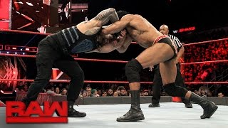 Roman Reigns vs Jinder Mahal Raw March 13 2017 [upl. by Enirehtacyram]