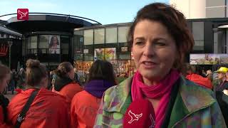 Verslag rond 1015 uur van de onderwijsstaking in Lelystad [upl. by Ogata254]