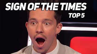 BEST Sign of the Times covers in The Voice Harry Styles  BEST Blind Auditions [upl. by Klayman779]