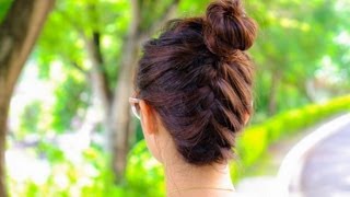 How to Braided Bun  KRYZ UY [upl. by Lemaj]