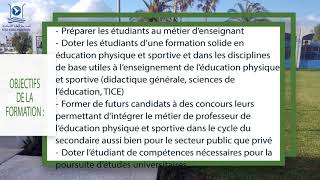 LICENCE D’EDUCATION  SPECIALITE ENSEIGNEMENT SECONDAIRE  EDUCATION PHYSIQUE ET SPORTIVE [upl. by Earal142]