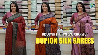 Wide Range Of Options For Dupion Silk Sarees [upl. by Ahsilahs804]