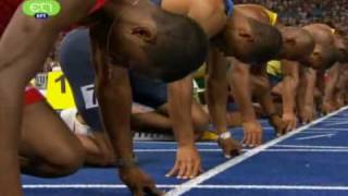 Usain Bolt 100m Final WORLD RECORD 958 Berlin 2009  Greek Audio [upl. by Dionis]