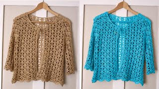 💯😍💫Easy Fast Crochet Jacket Pattern New Crochet Sweater Blouse Pattern Crochet new Stitch [upl. by Ahsinat]