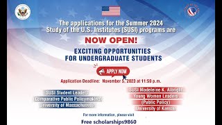 Study of the USA Institutes SUSI Program 2024 For Undergraduate Students [upl. by Atiner]